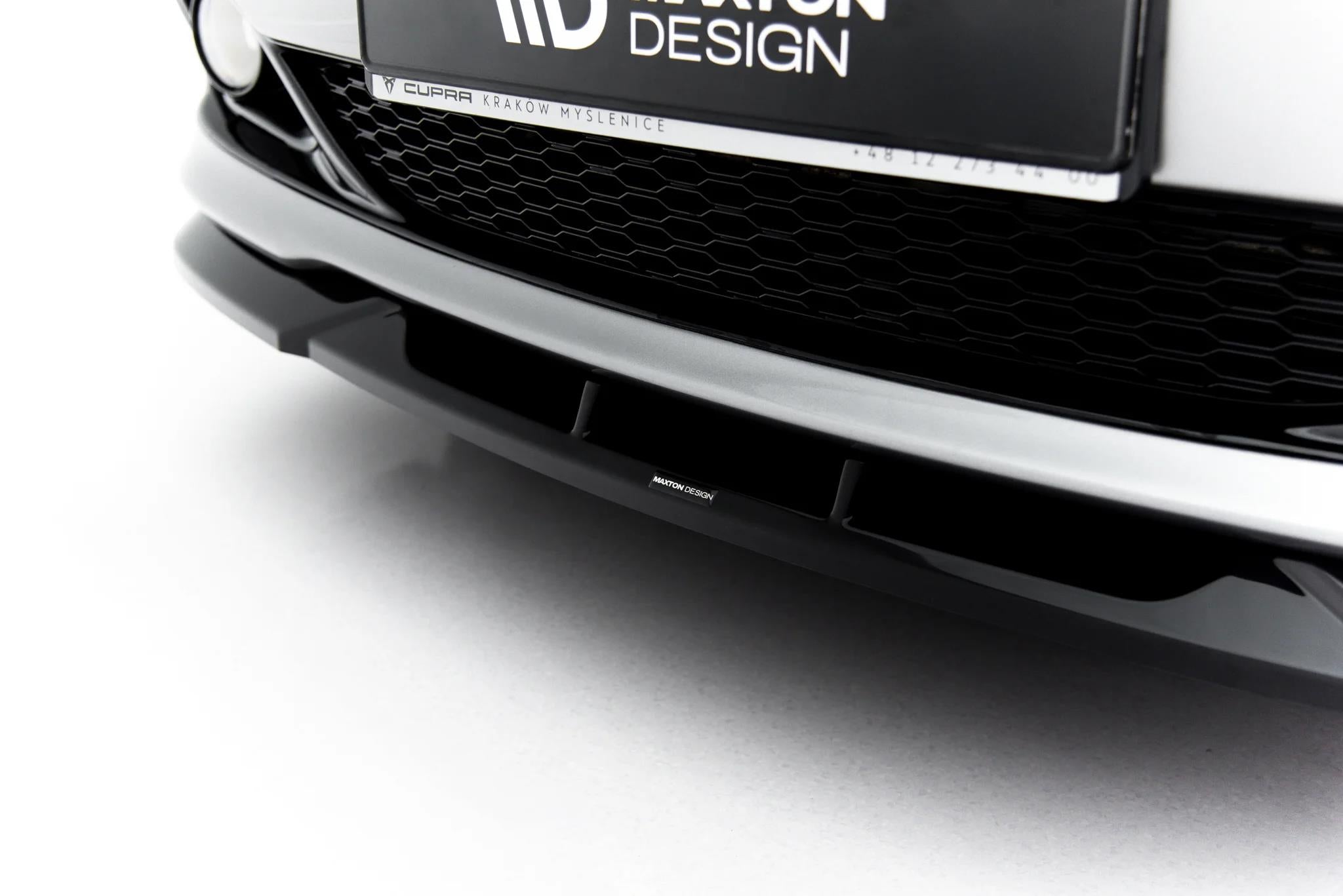Maxton Design Street+ Spoilerlippe Front Ansatz Passend für Dodge Grand Caravan Mk5 Facelift Schwarz Hochglanz