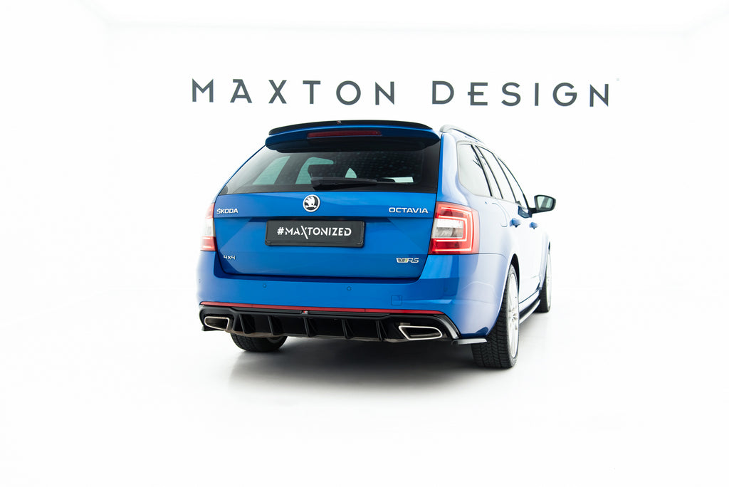 Maxton Design Spoiler CAP passend für Skoda Octavia RS Mk3 / Mk3 FL Combi schwarz Hochglanz