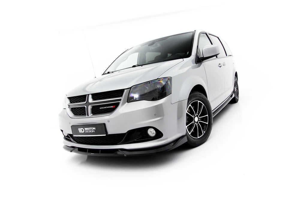 Maxton Design Street+ Spoilerlippe Front Ansatz Passend für Dodge Grand Caravan Mk5 Facelift Schwarz Hochglanz