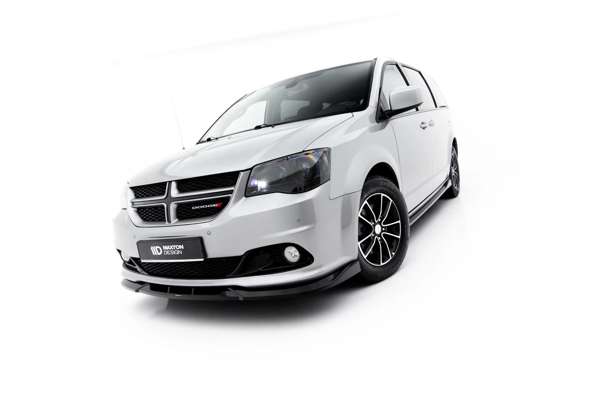 Maxton Design Street+ Spoilerlippe Front Ansatz Passend für Dodge Grand Caravan Mk5 Facelift Schwarz Hochglanz