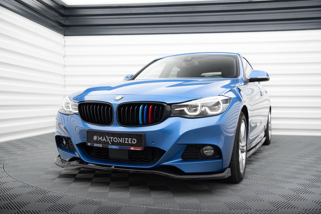 Maxton Design Street+ Spoilerlippe Front Ansatz V.2 passend für BMW 3er GT M-Paket F34 schwarz Hochglanz
