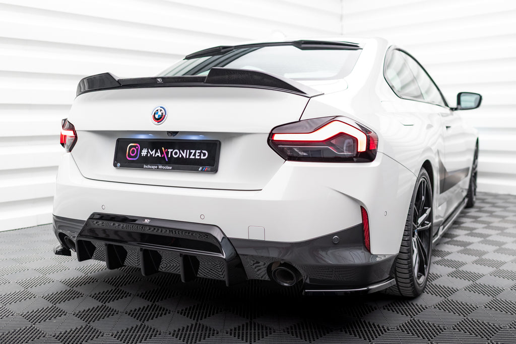 Maxton Design Diffusor Heck Ansatz passend für BMW M240i Coupe G42 schwarz Hochglanz