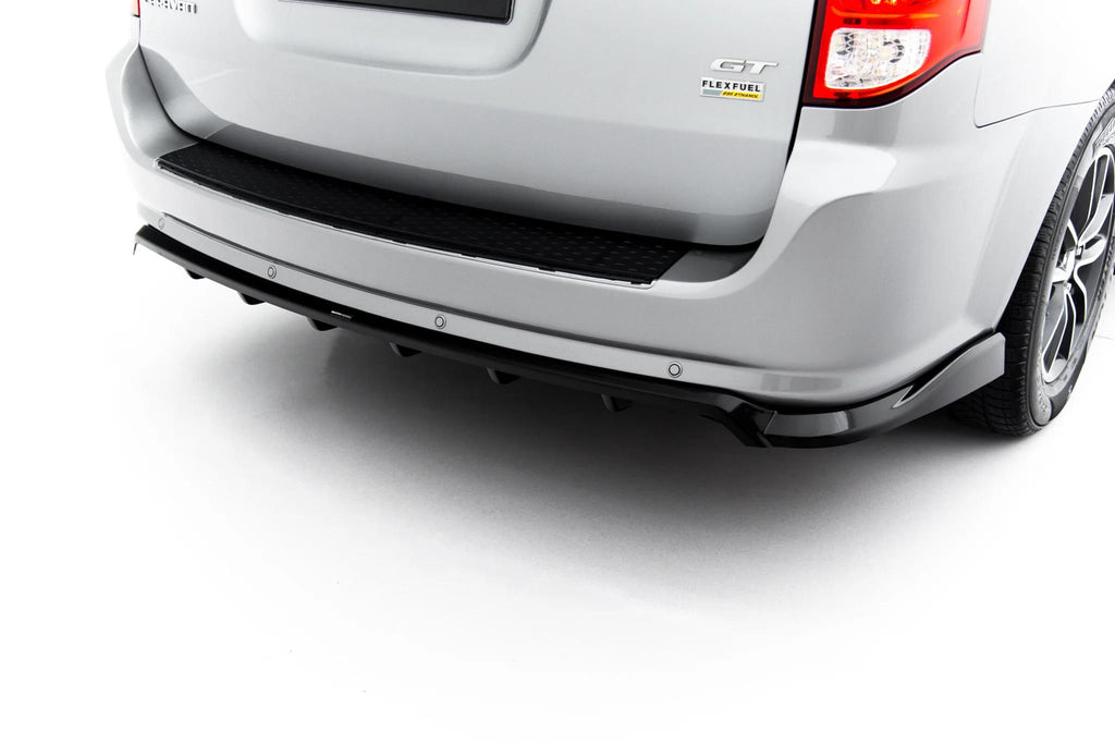 Maxton Design Street+ Mittlerer Diffusor Race Passend für Dodge Grand Caravan Mk5 Facelift Schwarz Hochglanz