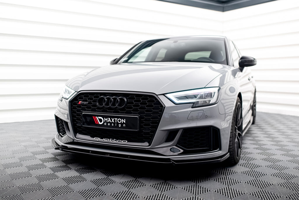 Maxton Design Street+ Spoilerlippe Front Ansatz V.4 passend für Audi RS3 8V FL Sportback schwarz Hochglanz