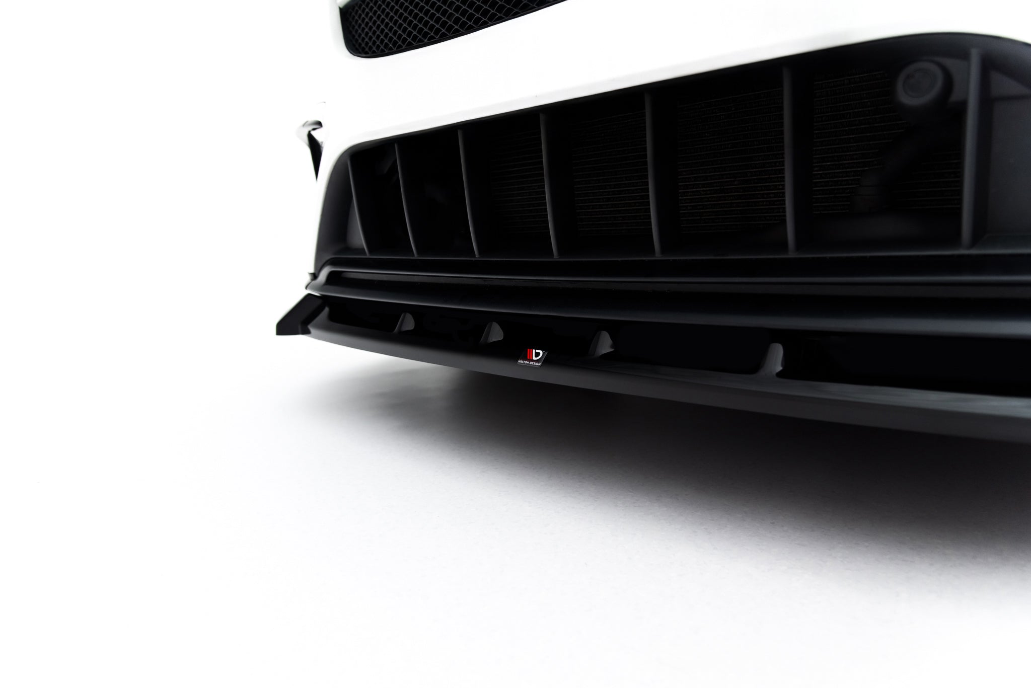 Maxton Design Street+ Spoilerlippe Front Ansatz passend für Mercedes-Benz GLA 45 AMG X156 Facelift schwarz Hochglanz