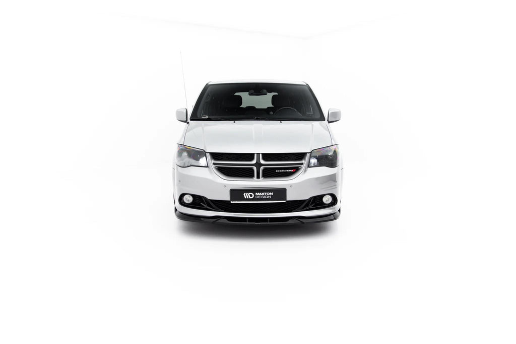 Maxton Design Street+ Spoilerlippe Front Ansatz Passend für Dodge Grand Caravan Mk5 Facelift Schwarz Hochglanz