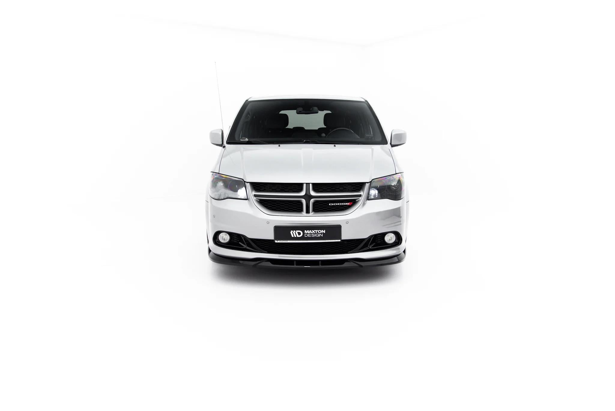 Maxton Design Street+ Spoilerlippe Front Ansatz Passend für Dodge Grand Caravan Mk5 Facelift Schwarz Hochglanz