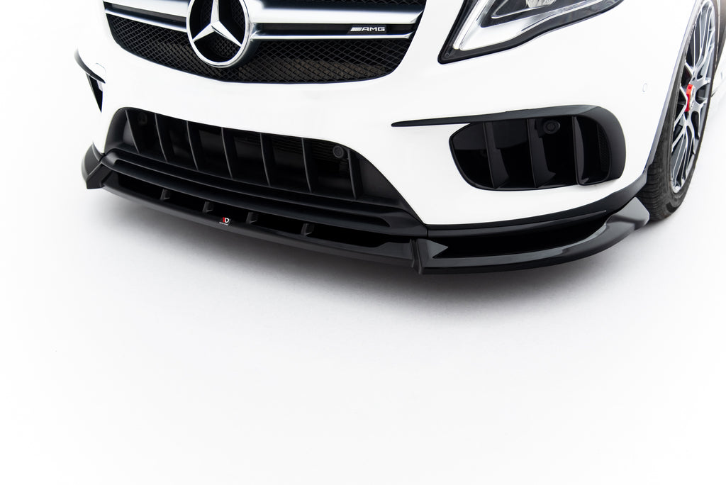 Maxton Design Street+ Spoilerlippe Front Ansatz passend für Mercedes-Benz GLA 45 AMG X156 Facelift schwarz Hochglanz