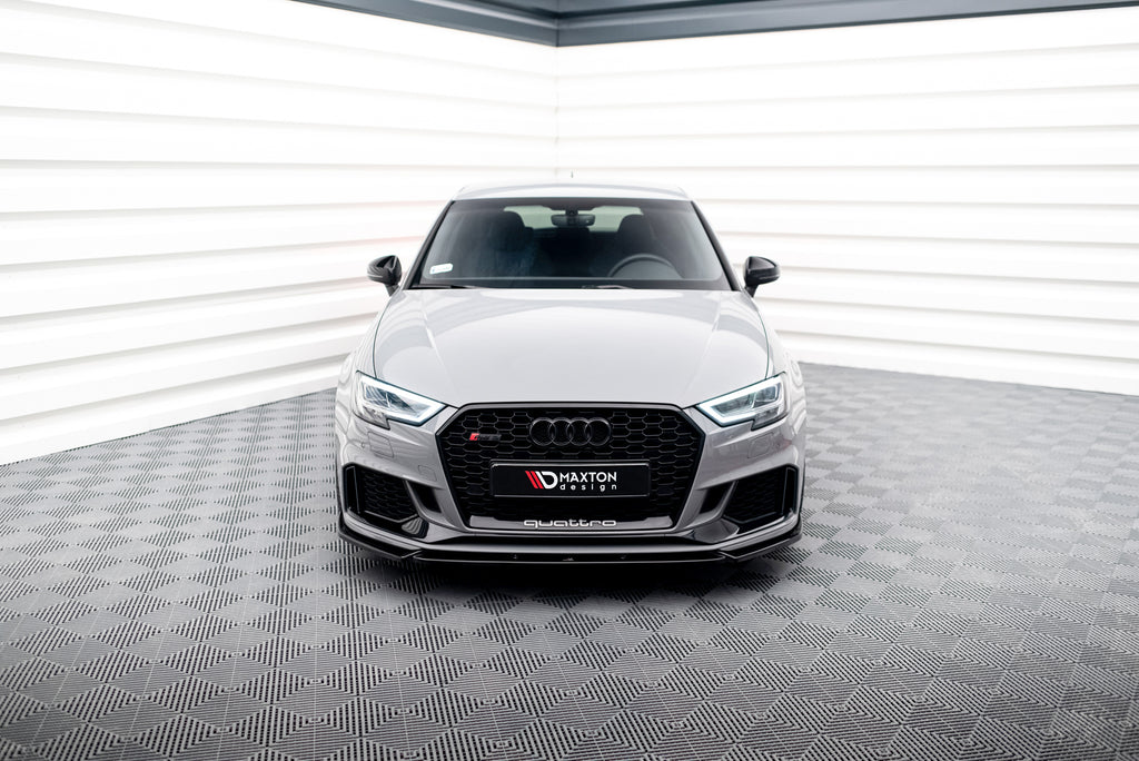 Maxton Design Street+ Spoilerlippe Front Ansatz V.4 passend für Audi RS3 8V FL Sportback schwarz Hochglanz