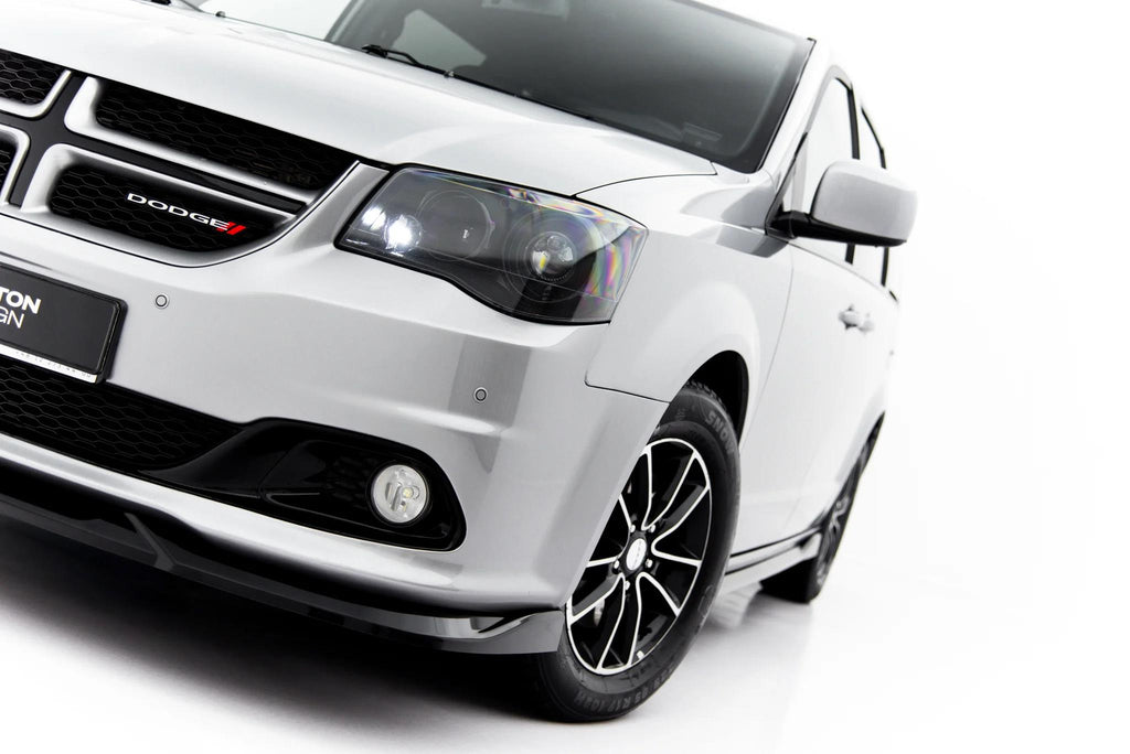 Maxton Design Street+ Spoilerlippe Front Ansatz Passend für Dodge Grand Caravan Mk5 Facelift Schwarz Hochglanz