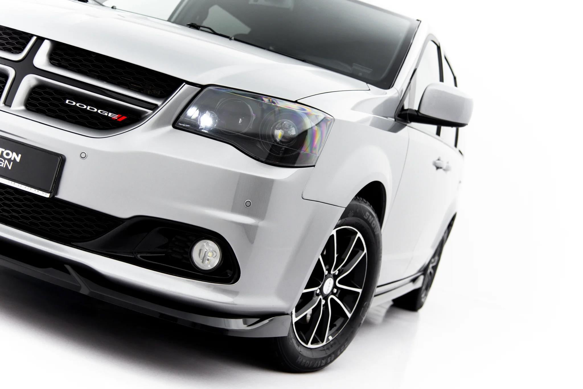 Maxton Design Street+ Spoilerlippe Front Ansatz Passend für Dodge Grand Caravan Mk5 Facelift Schwarz Hochglanz