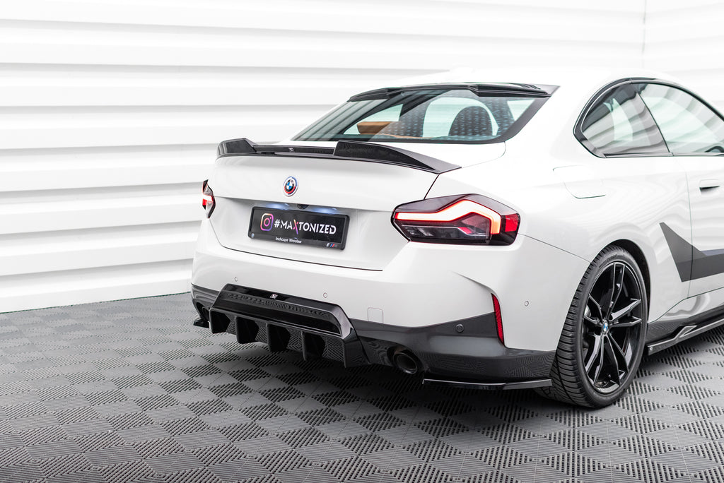 Maxton Design Diffusor Heck Ansatz passend für BMW M240i Coupe G42 schwarz Hochglanz