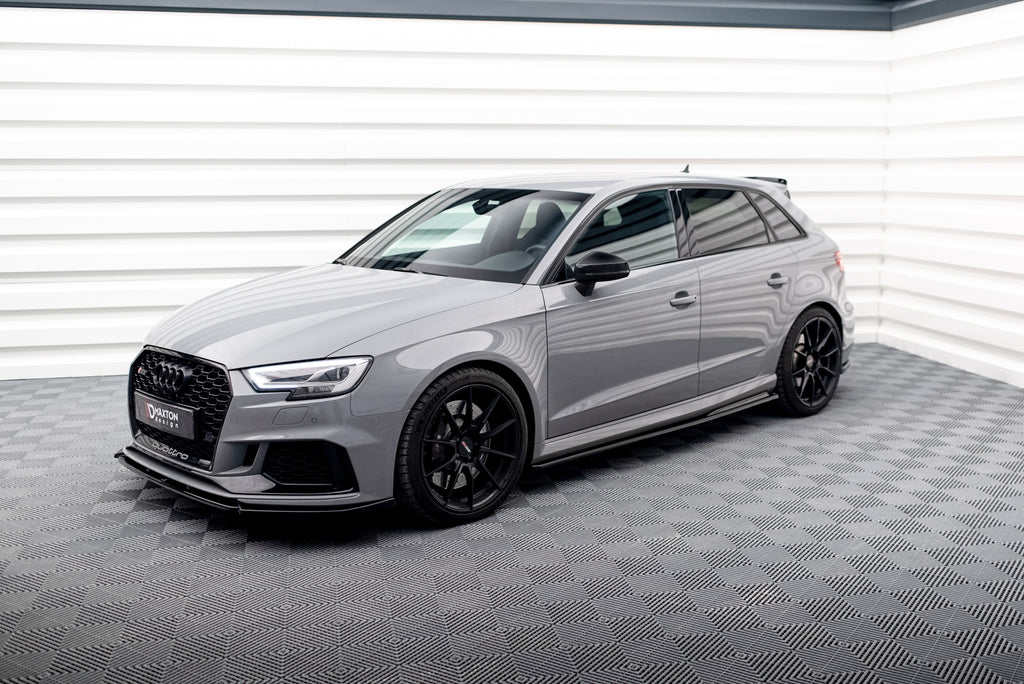 Maxton Design Street+ Seitenschweller Leisten V.2 passend für Audi RS3 8V Sportback Facelift schwarz Hochglanz