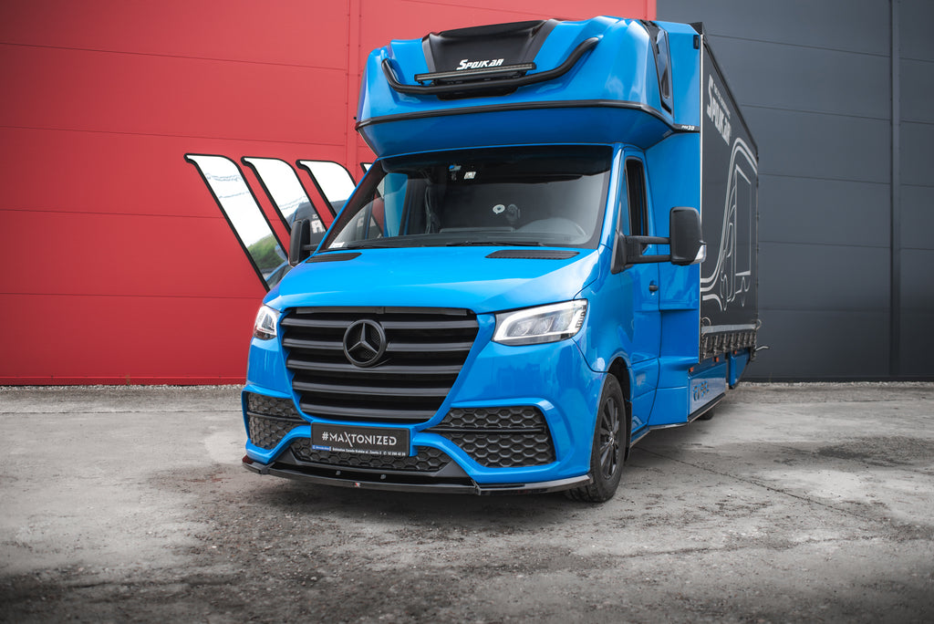 Maxton Design Street+ Spoilerlippe Front Ansatz passend für Mercedes-Benz Sprinter Mk3 schwarz Hochglanz