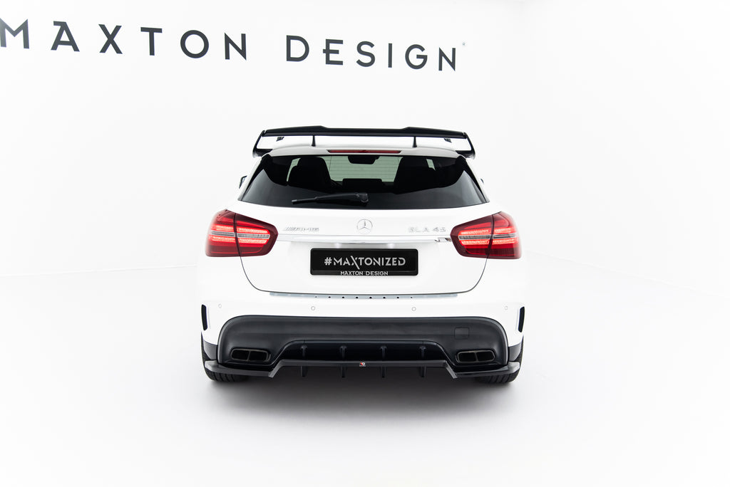 Maxton Design Street+ Mittlerer Diffusor RACE passend für Mercedes-Benz GLA 45 AMG X156 Facelift schwarz Hochglanz