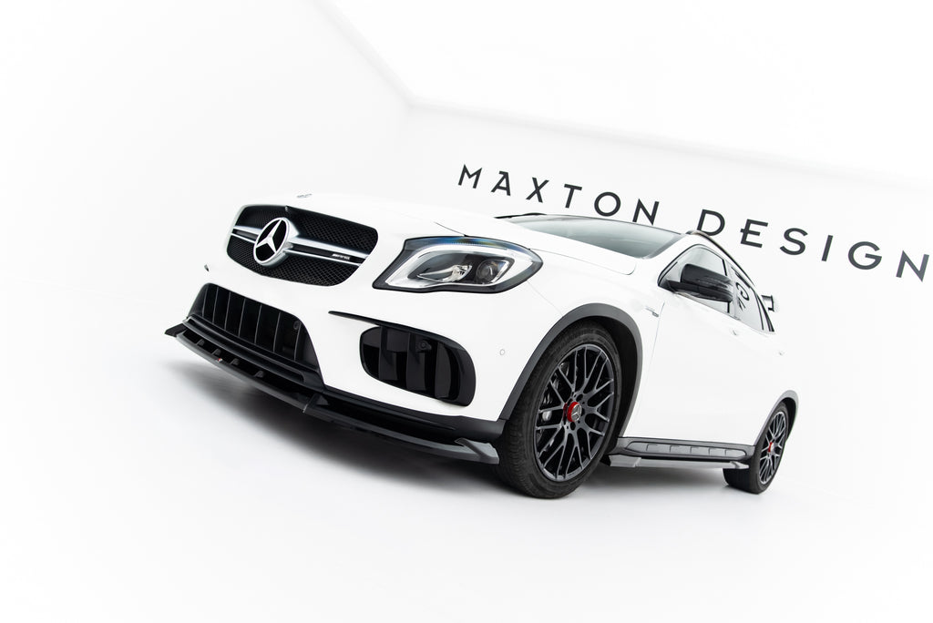 Maxton Design Street+ Spoilerlippe Front Ansatz passend für Mercedes-Benz GLA 45 AMG X156 Facelift schwarz Hochglanz