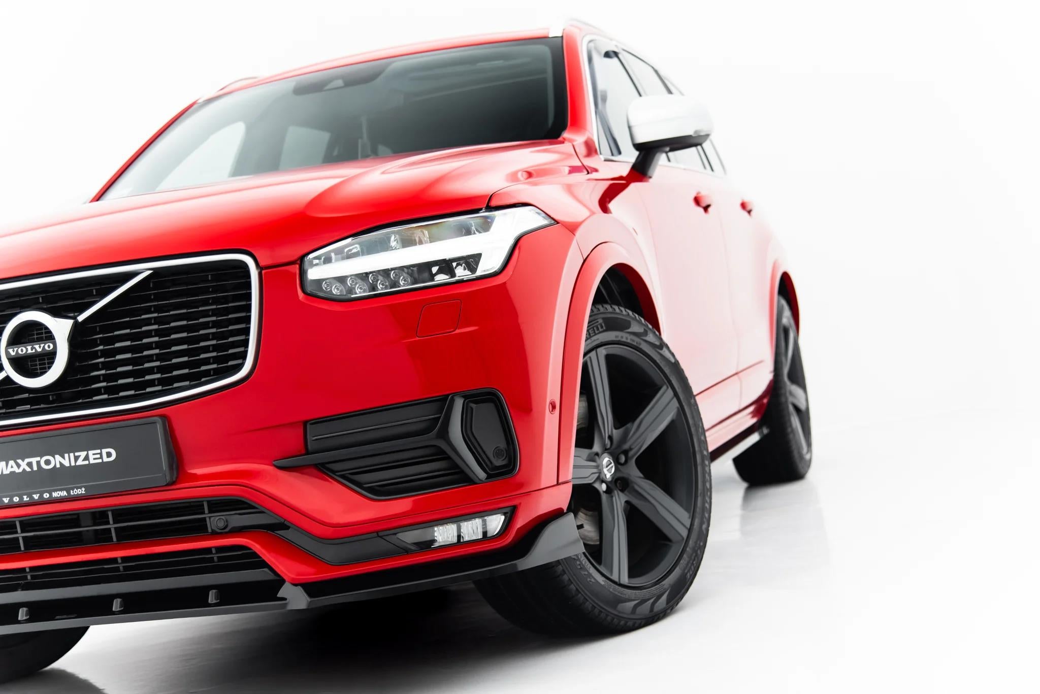 Maxton Design Street+ Spoilerlippe Front Ansatz passend für Volvo XC90 R-Design Mk2 schwarz Hochglanz