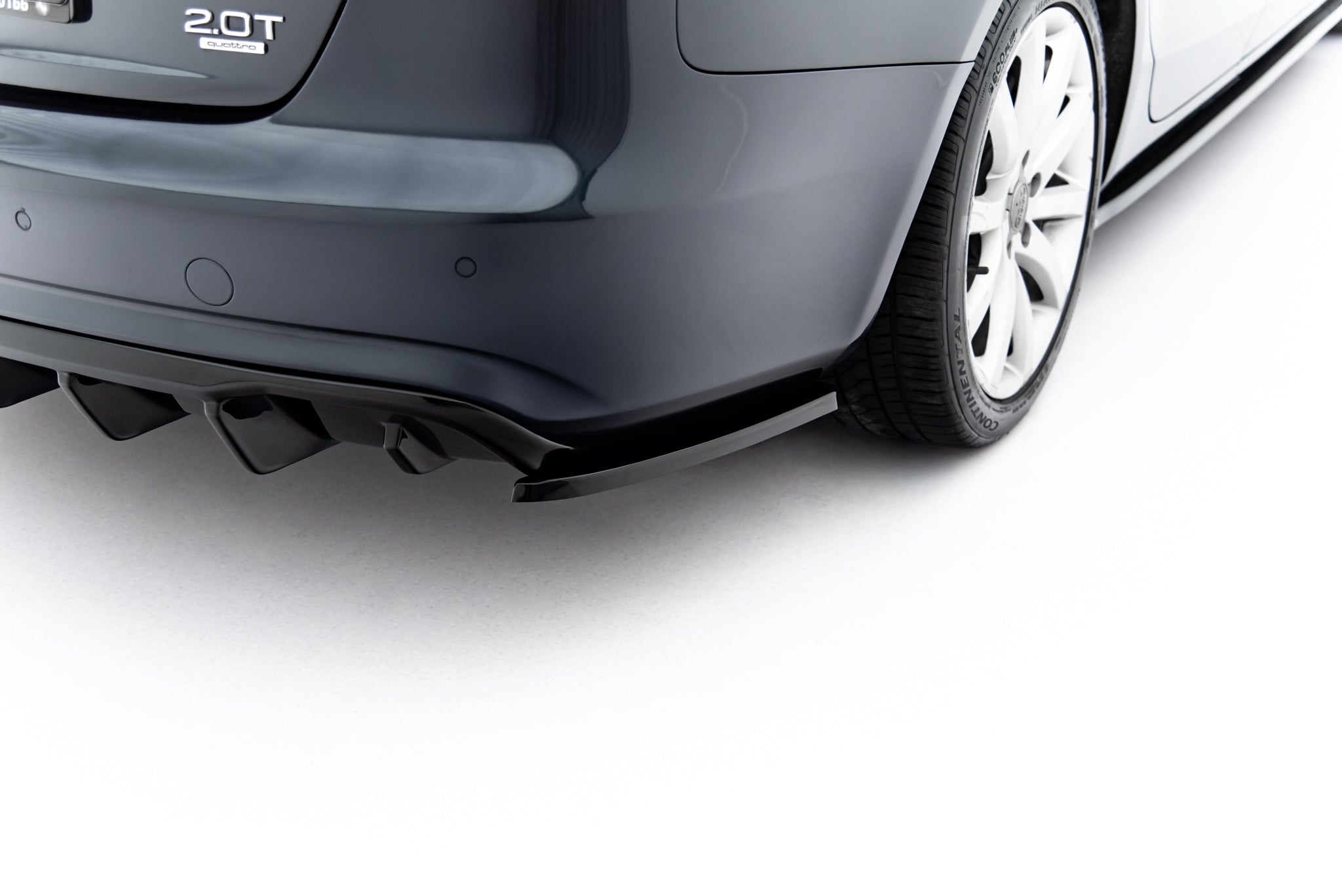 Maxton Design Heck Ansatz Flaps Diffusor passend für Audi A4 B8 Facelift schwarz Hochglanz