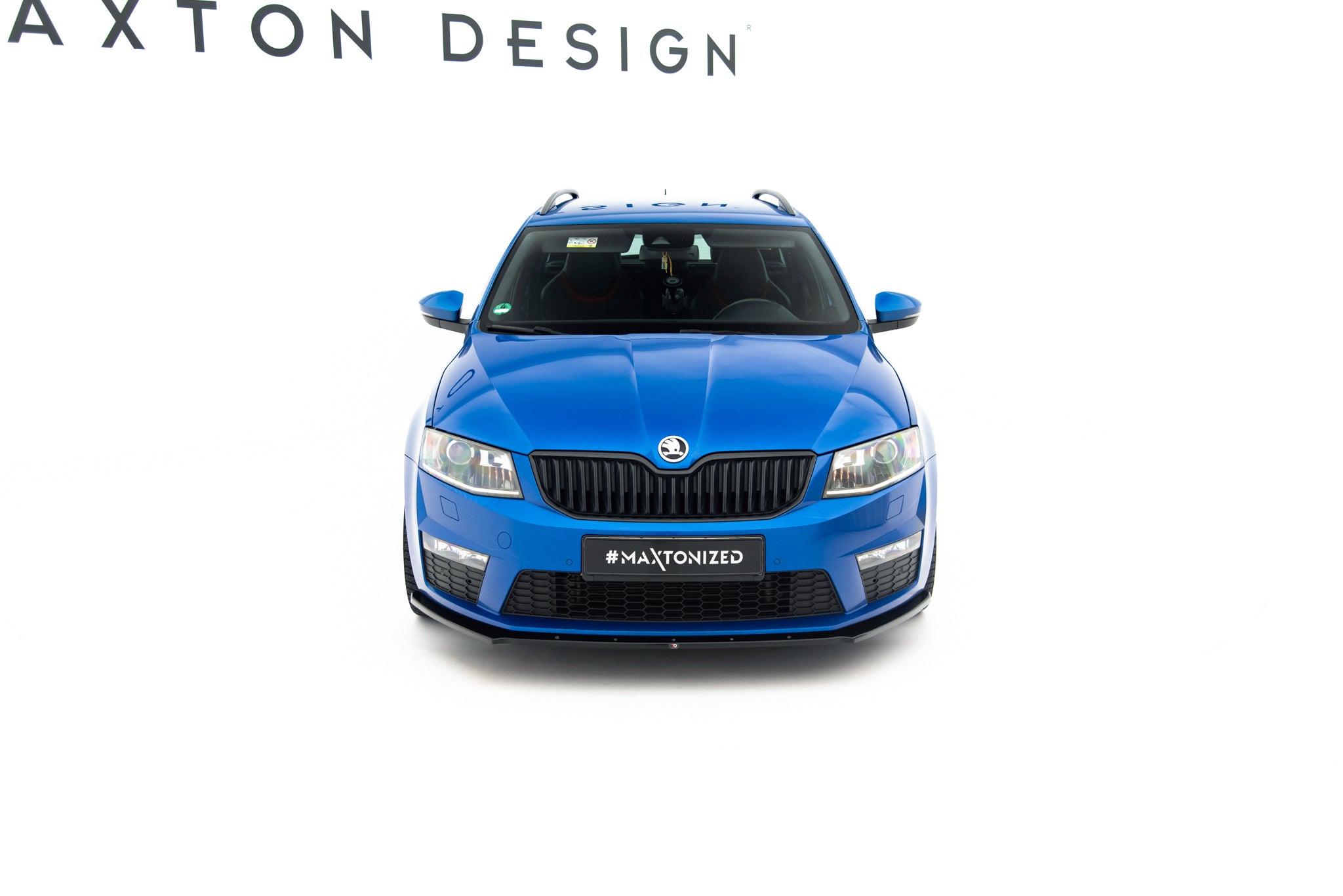 Maxton Design Street+ Spoilerlippe Front Ansatz V.1 passend für Skoda Octavia RS Mk3 schwarz Hochglanz