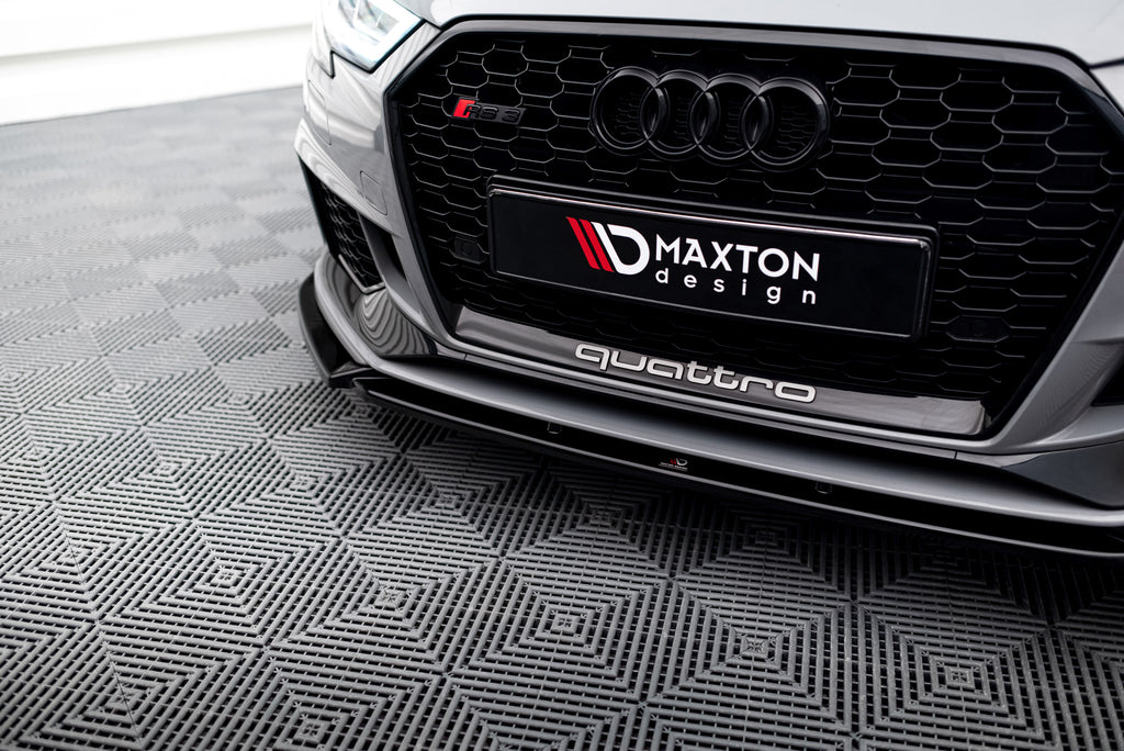 Maxton Design Street+ Spoilerlippe Front Ansatz V.4 passend für Audi RS3 8V FL Sportback schwarz Hochglanz