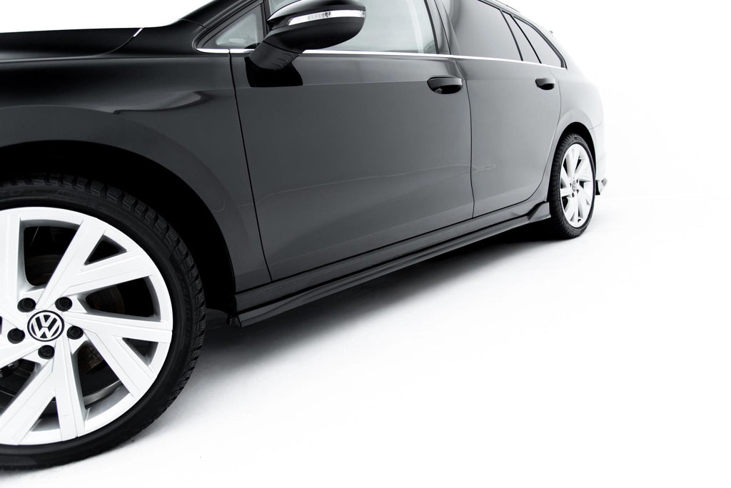 Maxton Design Street+ Seitenschweller Leisten passend für VW Golf Variant Mk8 Facelift schwarz Hochglanz