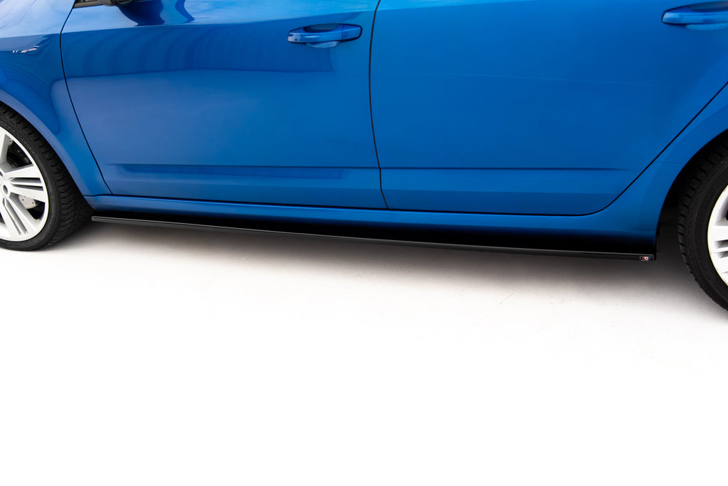 Maxton Design Street+ Seitenschweller Leisten passend für Skoda Octavia RS Hatchback / Combi Mk3 / Mk3 Facelift schwarz Hochglanz