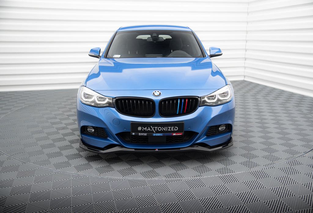 Maxton Design Street+ Spoilerlippe Front Ansatz V.2 passend für BMW 3er GT M-Paket F34 schwarz Hochglanz