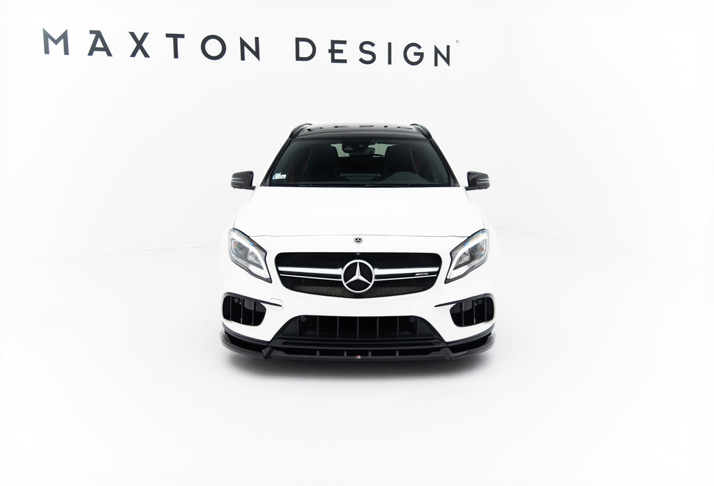 Maxton Design Street+ Spoilerlippe Front Ansatz passend für Mercedes-Benz GLA 45 AMG X156 Facelift schwarz Hochglanz