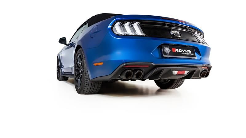 Remus Sportschalldämpferlinks und Sportschalldämpferrechts (ohne Endrohre), mit integrierten Klappenmit EG-Genehmigung; für Ford Mustang 5,0l 331kW (a