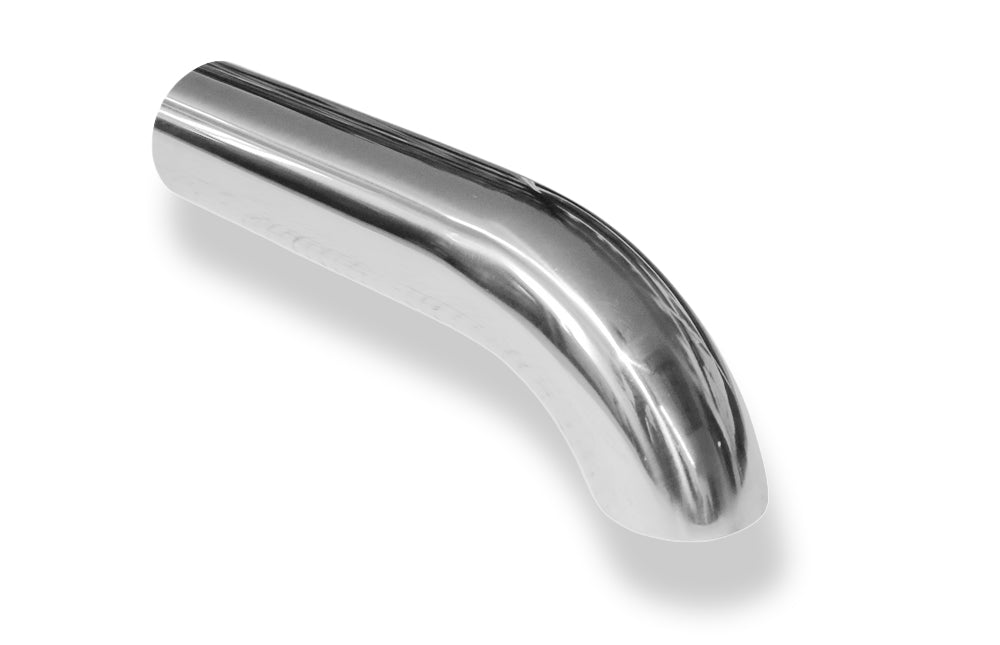 FoxAnschweißendrohr Typ 26 Ø 55 mm / Länge: 250 mm  - uneingerollt / 80° nach unten gebogen
