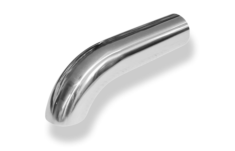 FoxAnschweißendrohr Typ 26 Ø 55 mm / Länge: 250 mm  - uneingerollt / 80° nach unten gebogen