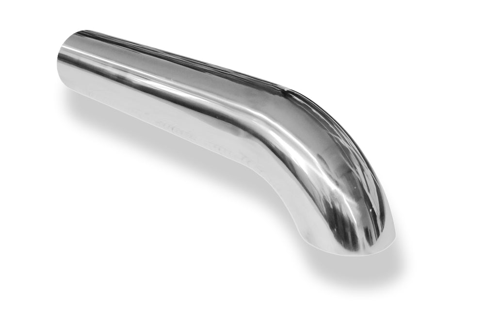 FoxAnschweißendrohr Typ 26 Ø 76 mm / Länge: 250 mm  - uneingerollt / 80° nach unten gebogen