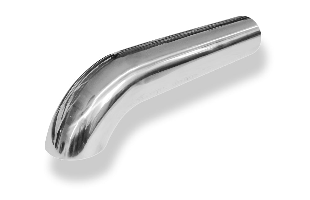 FoxAnschweißendrohr Typ 26 Ø 76 mm / Länge: 250 mm  - uneingerollt / 80° nach unten gebogen