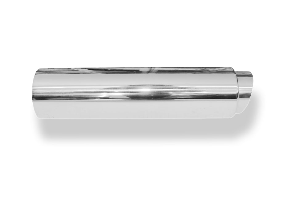 FoxAnschweißendrohr Typ 27 - Racing Design Ø 70mm außen - 55mm innen an der Vorderseite/ Länge: 330 mm / Einsatz: 90mm lang
