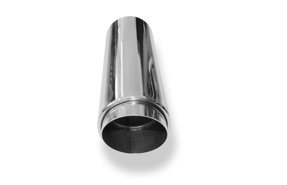 Fox Anschweißendrohr Typ 27 - Racing Design Ø 100mm außen - 85mm innen an der Vorderseite/ Länge: 330 mm / Einsatz: 90mm lang