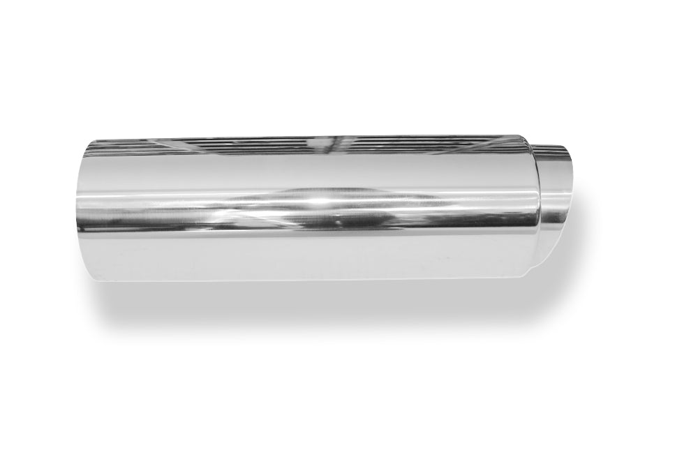 FoxAnschweißendrohr Typ 27 - Racing Design Ø 100mm außen - 85mm innen an der Vorderseite/ Länge: 330 mm / Einsatz: 90mm lang