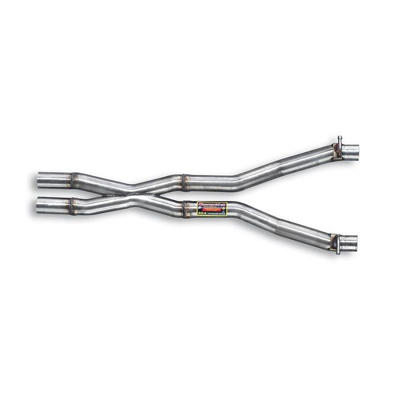 Supersprint Mittelrohrsatz Rechts + Links mit Verbindungsrohr X-Pipe für Ferrari
