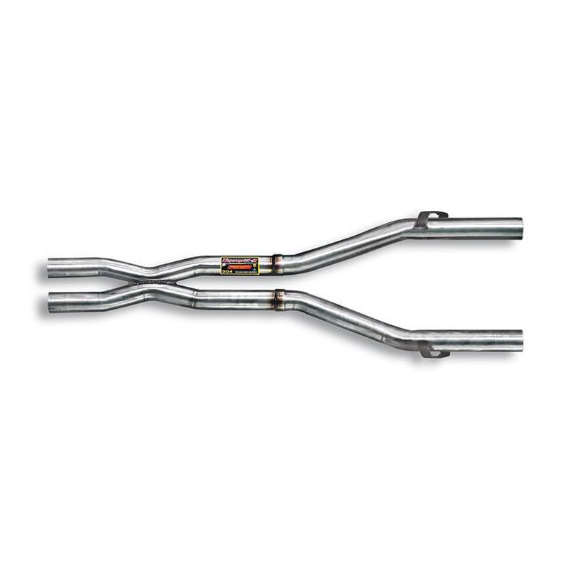 Supersprint Mittelrohrsatz Rechts + Links mit Verbindungsrohr X-Pipe für Ferrari  (2002–2005)