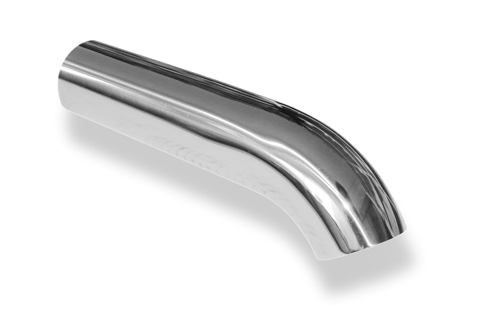 FoxAnschweißendrohr Typ 28 Ø 55 mm / Länge: 250 mm / uneingerollt / 45° nach unten gebogen