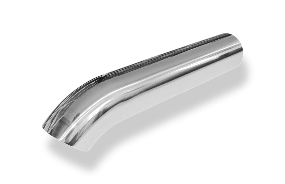 FoxAnschweißendrohr Typ 28 Ø 76mm / Länge: 250 mm / uneingerollt / 45° nach unten gebogen
