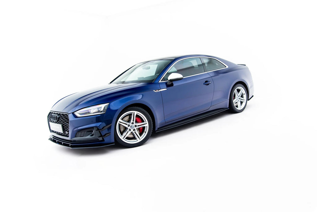 Maxton Design Street Pro Seitenschweller Leisten für Audi S5 / A5 S-Line Coupe F5 [2017-2019] | Schwarz strukturiert | ABS-Kunststoff