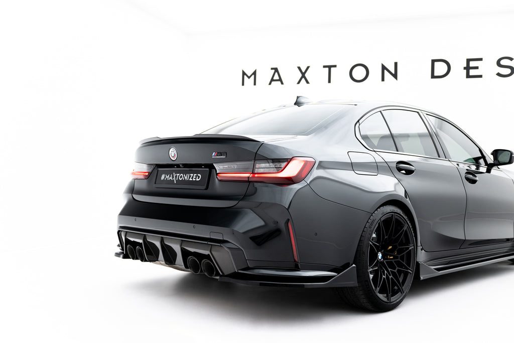 Maxton Design Heck Ansatz Flaps Diffusor V.5 passend für BMW M3 Limousine / Touring G80 / G81 schwarz Hochglanz