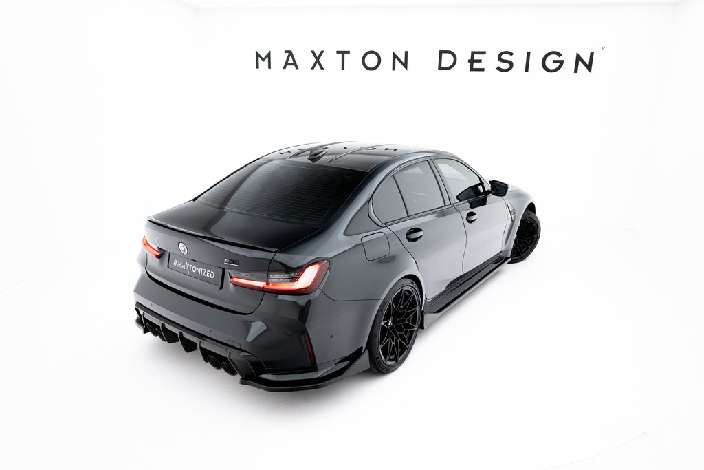 Maxton Design Heck Ansatz Flaps Diffusor V.5 passend für BMW M3 Limousine / Touring G80 / G81 schwarz Hochglanz