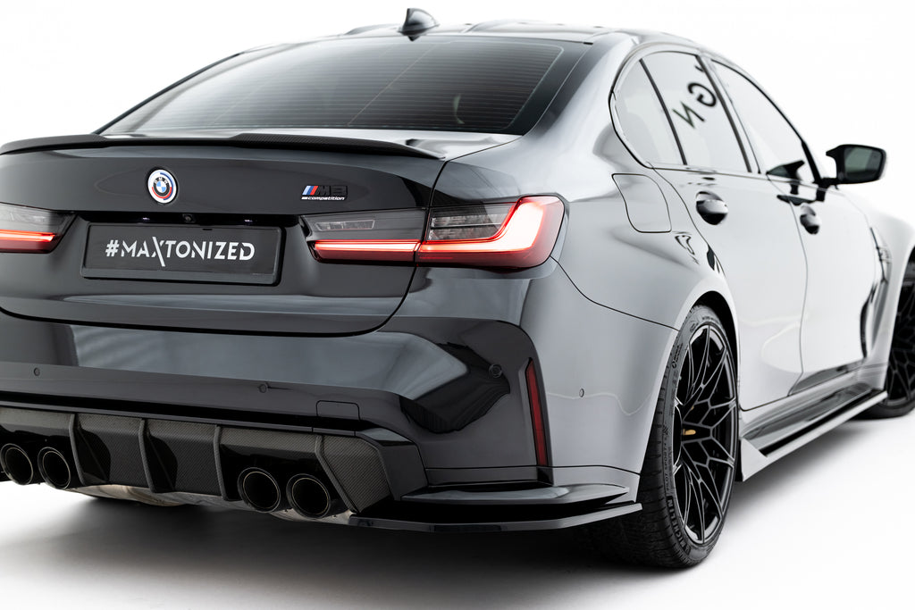 Maxton Design Heck Ansatz Flaps Diffusor V.3 passend für BMW M3 Limousine / Touring G80 / G81 schwarz Hochglanz