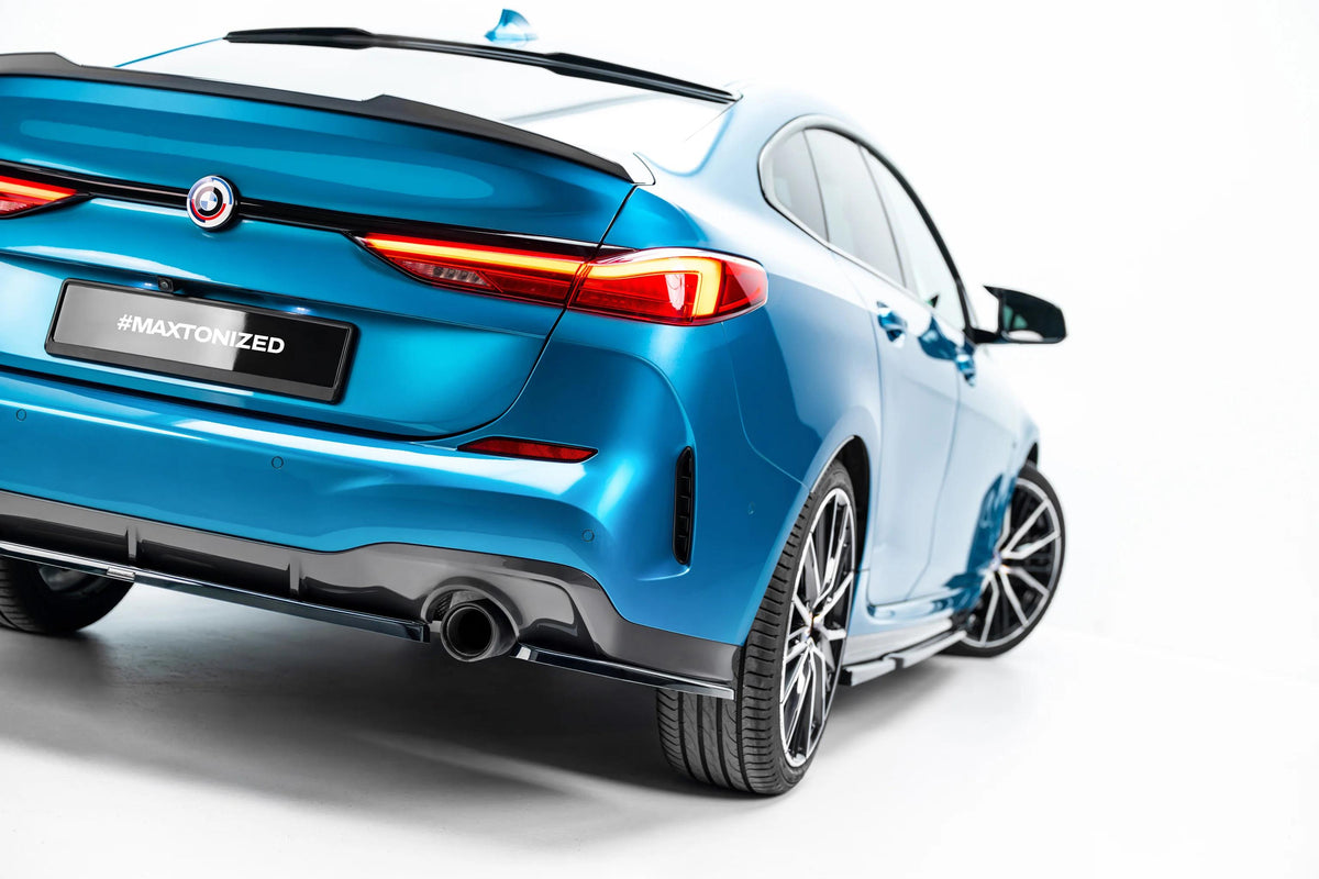 Maxton Design Heck Ansatz Flaps Diffusor V.2 für BMW 2 Gran Coupe M-Paket F44 [2019-2024] | Schwarz Hochglanz | ABS-Kunststoff