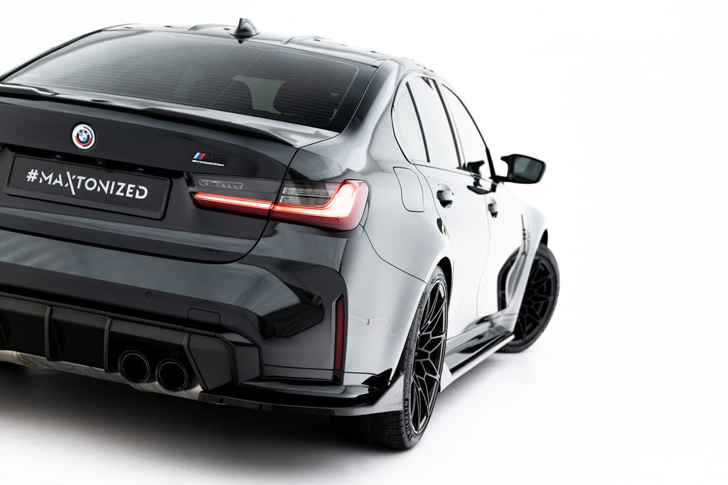Maxton Design Heck Ansatz Flaps Diffusor V.5 passend für BMW M3 Limousine / Touring G80 / G81 schwarz Hochglanz