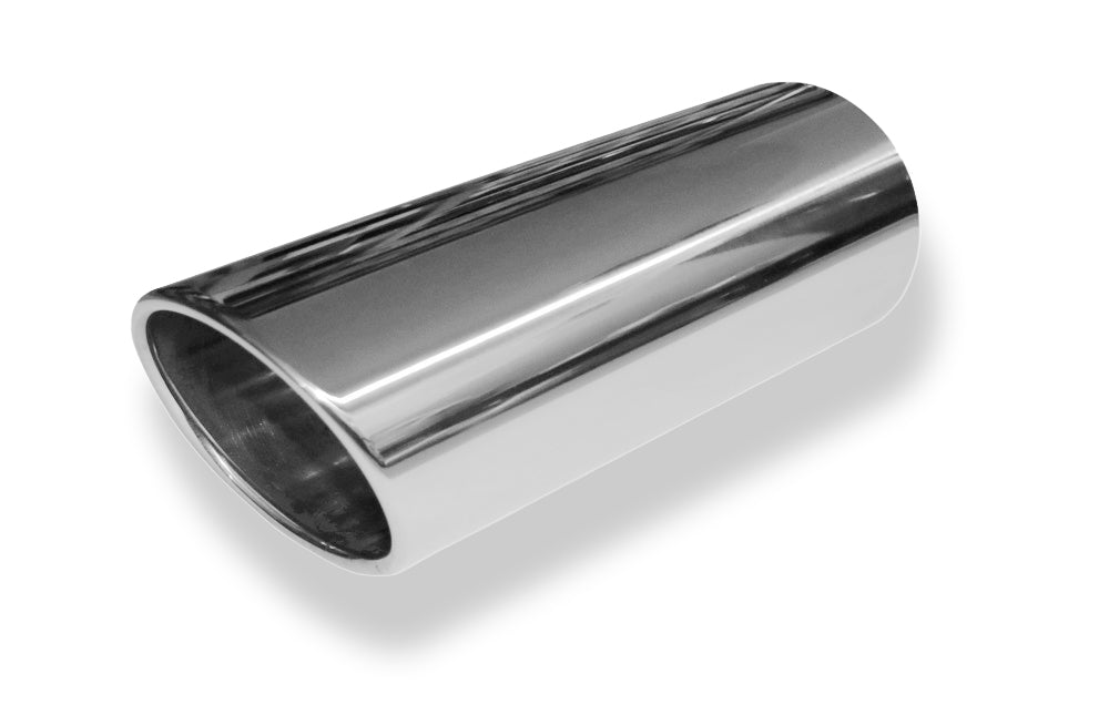 FoxAnschweißendrohr Typ 32 129x106 mm / Länge: 300 mm  - oval / eingerollt / 19° abgeschrägt / ohne Absorber