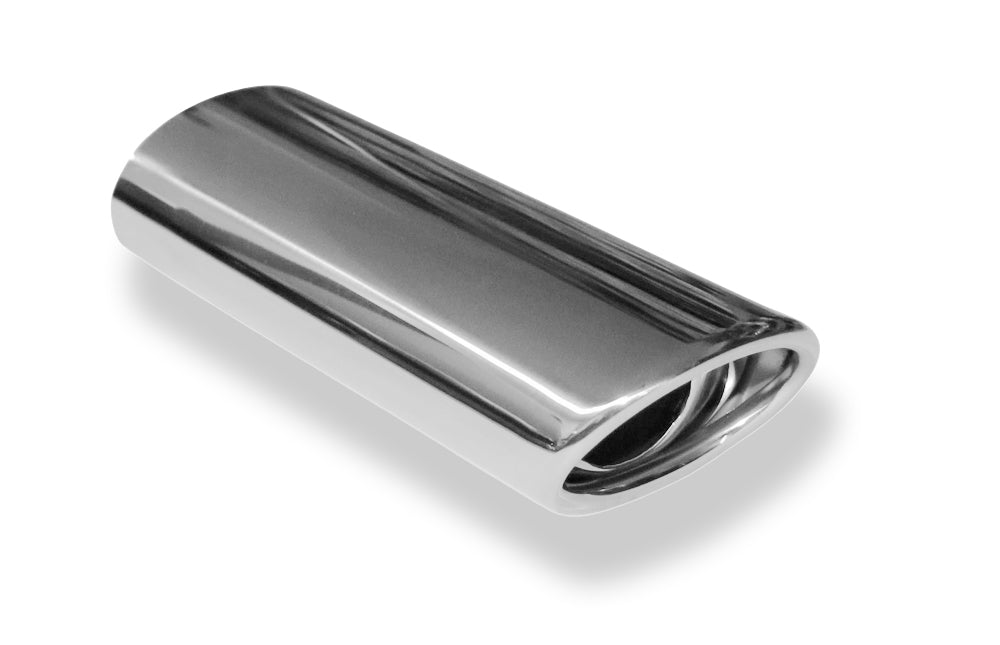 FoxAnschweißendrohr Typ 33 86x54 mm / Länge: 200 mm / oval / eingerollt / 29° abgeschrägt / mit Absorber