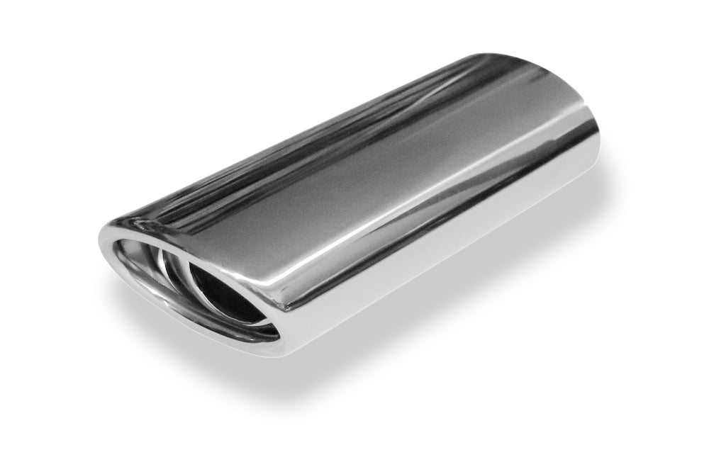 FoxAnschweißendrohr Typ 33 86x54 mm / Länge: 200 mm / oval / eingerollt / 29° abgeschrägt / mit Absorber