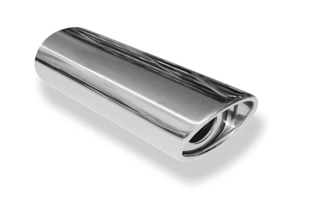 FoxAnschweißendrohr Typ 33 115x85 mm / Länge: 300 mm  - oval / eingerollt / 25° abgeschrägt / mit Absorber
